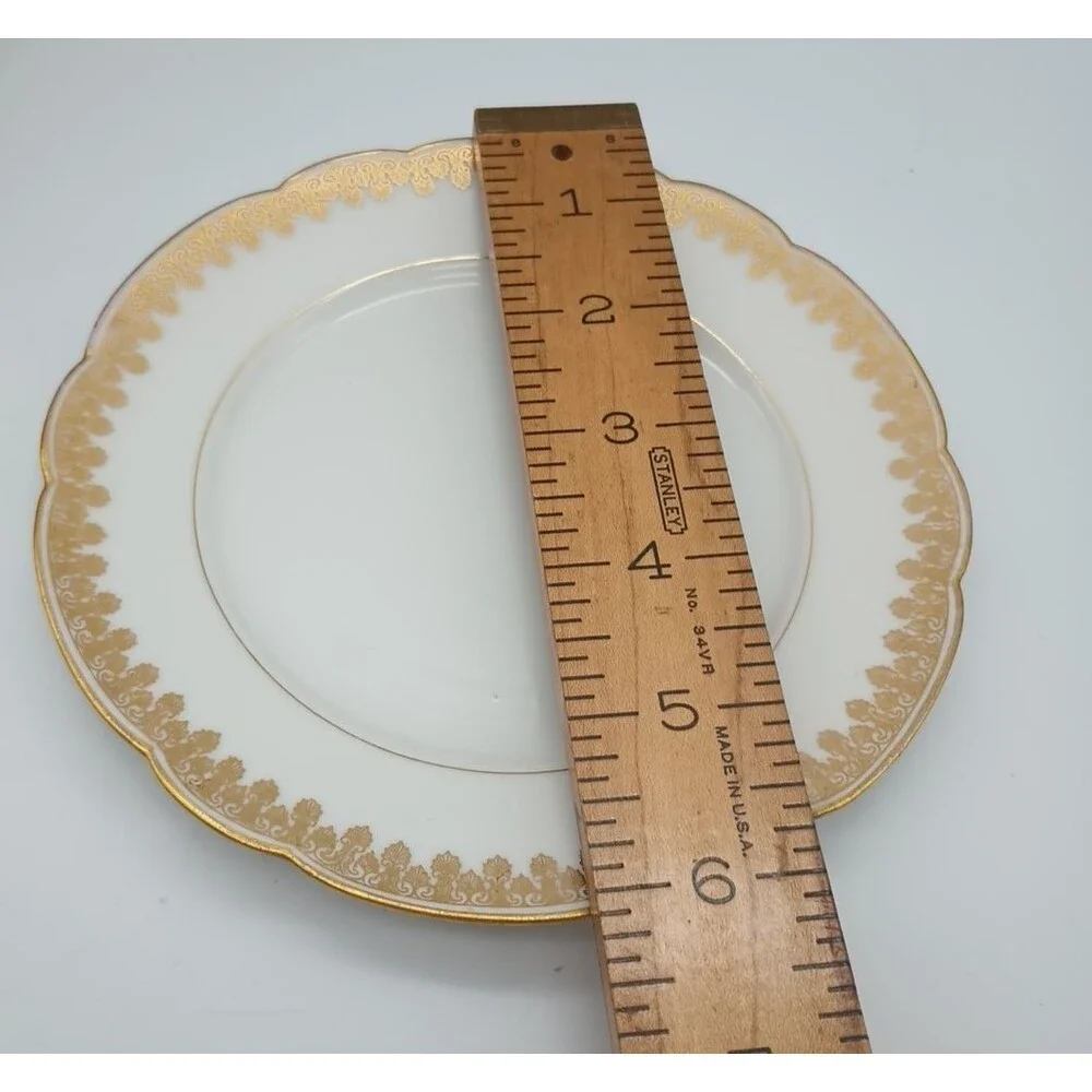 tressemanes vogt limoges 8414 Scalloped 6 Ramekins Saucer & Dessert Plate Sets
